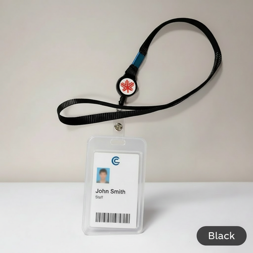 Black Lanyard with Color Label