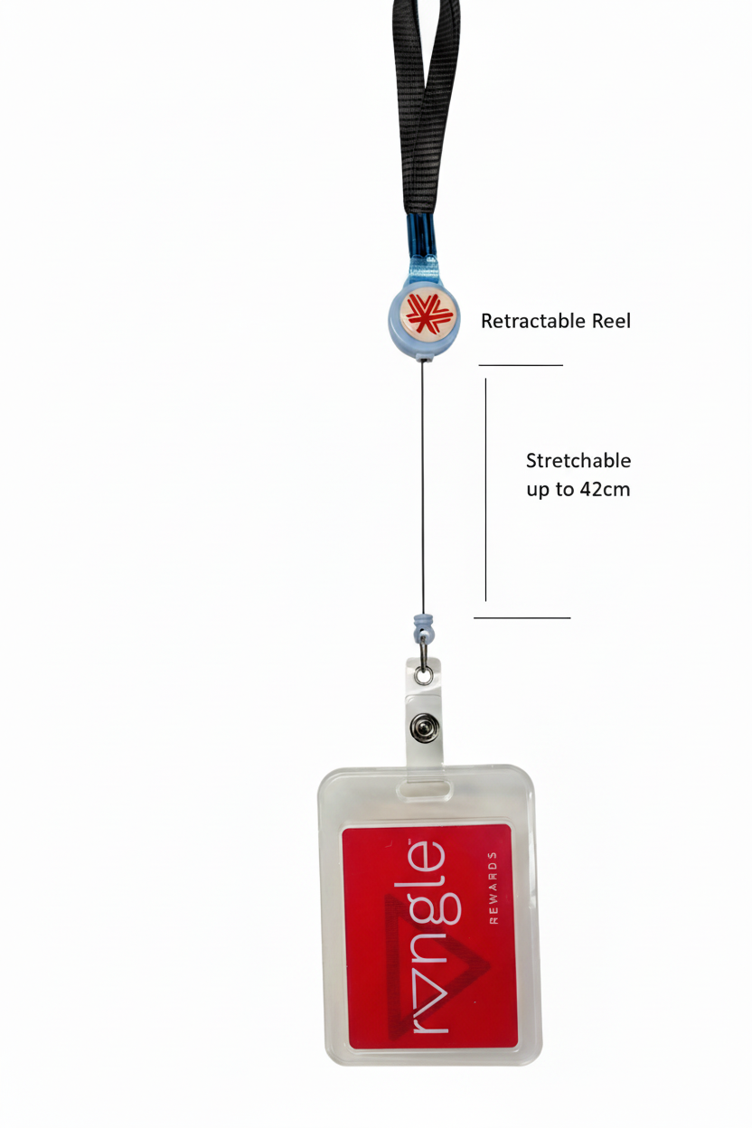 Black Retractable Lanyard with Badge Holder | Dunroben