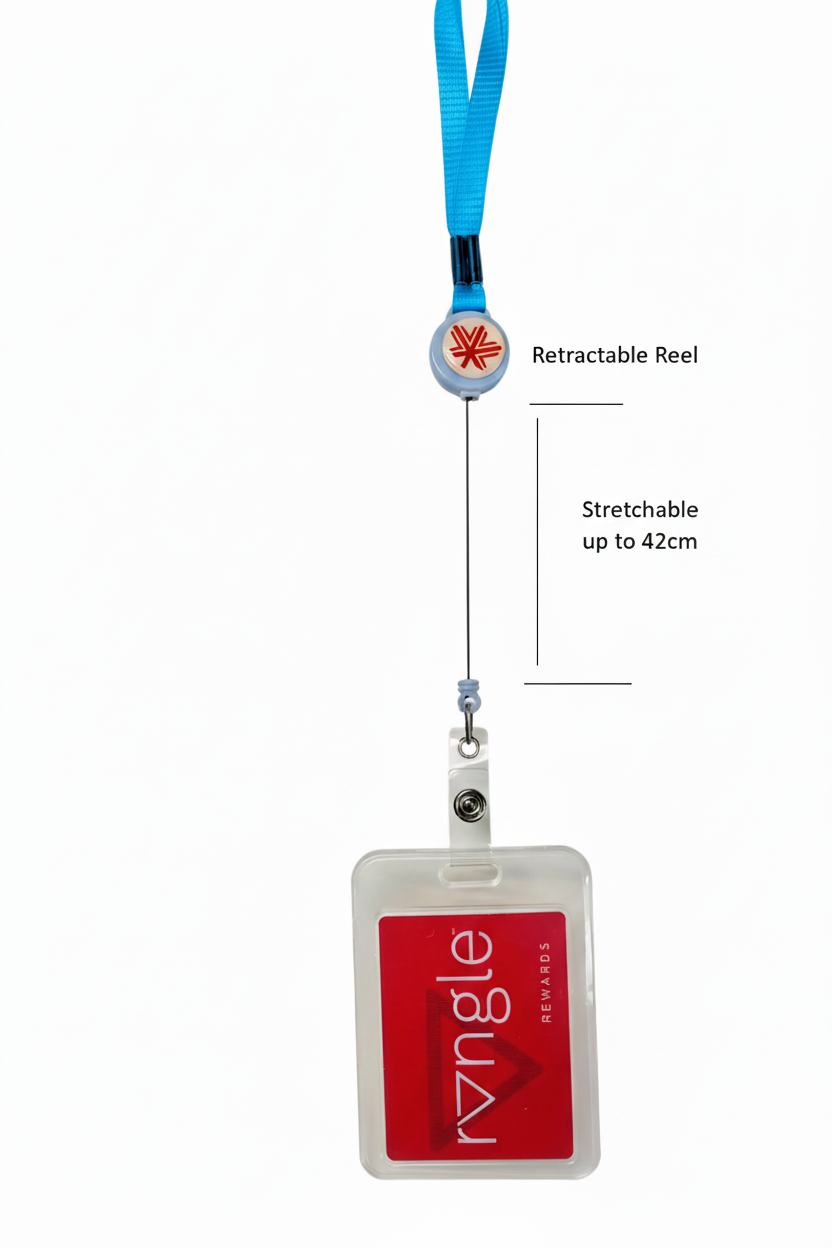Blue Retractable Lanyard with Badge Holder | Dunroben