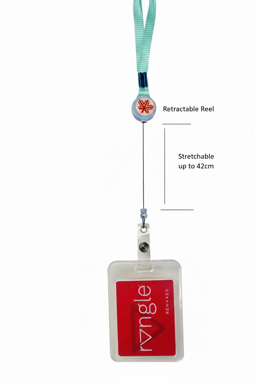 Light Blue Retractable Lanyard with Badge Holder | Dunroben