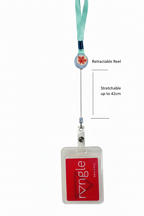 Light Blue Retractable Lanyard with Badge Holder | Dunroben